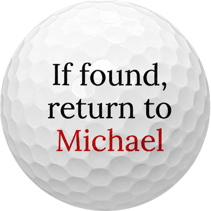 Back of the ball: If found, return to Michael